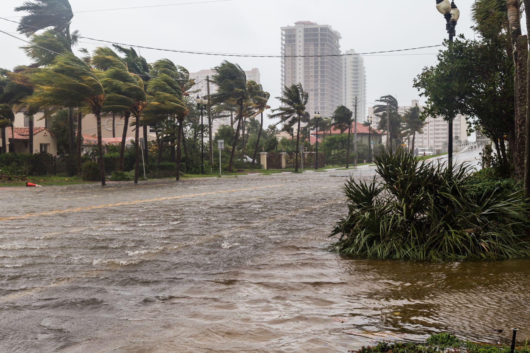 Hurricane Irma and tropical storm at Fort Lauderdale, Florida.